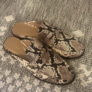 Cole Haan Brown Snake Print Mules